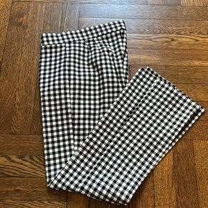 Zara cropped kick flair black gingham pants. Sz M